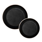 Pratos De Melamina Preto Designe Chique 27cm & 21cm Cozinha Pratos De Melamina Preto Designe Chique 27cm & 21cm Cozinha