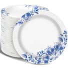 Pratos de papel Charmount Blue 8,5 polegadas, 150 unidades, à prova de imersão e corte
