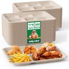 Pratos de papel compostáveis JOLLY CHEF 5 Compartimento 500mL 11cm