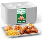 Pratos de papel compostáveis JOLLY CHEF com 5 compartimentos, pacote com 100 Pratos de papel compostáveis JOLLY CHEF com 5 compartimentos, pacote com 100