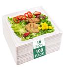 Pratos de papel compostáveis SUT 25 cm 100 unidades de bagaço quadrado