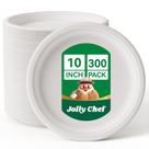 Pratos de papel descartáveis compostáveis JOLLY CHEF 10 polegadas 300 ct Pratos de papel descartáveis compostáveis JOLLY CHEF 10 polegadas 300 ct