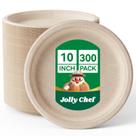 Pratos de papel descartáveis compostáveis JOLLY CHEF 10 polegadas 300 unidades Pratos de papel descartáveis compostáveis JOLLY CHEF 10 polegadas 300 unidades