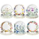 Pratos de papel descartáveis Fourluoo Summer Wildflower 18 cm 96 unidades