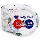Pratos de papel descartáveis JOLLY CHEF 140 unidades de 10 polegadas