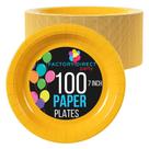 Pratos de papel Exquisite Party Solids, amarelos, 7 polegadas, 100 unidades