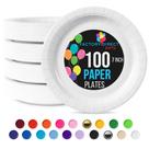 Pratos de papel: Exquisite Party Solids, brancos, 7 polegadas, 100 unidades