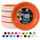 Pratos de papel Exquisite Party Solids Orange 7 polegadas, 100 unidades