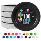 Pratos de papel Exquisite Party Solids pretos de 7 polegadas, 100 unidades