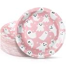 Pratos de papel FillTouch Halloween Ghost Pink 18 cm 100 unidades