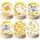 Pratos de papel Funnymoom Honey Bee 18 cm 60 unidades para chá de bebê