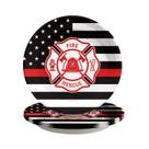 Pratos de papel Grencian Firefighter 50 unidades de 23 cm com linha vermelha fina