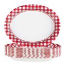 Pratos de papel Grentian Gingham Oval 10x12 polegadas 400g 50 unidades