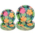 Pratos de papel havaianos Honoson, 100 peças, Tropical Night, 18 cm e 23 cm