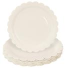 Pratos de papel HEIPINIUYE Ivory Scalloped 7 polegadas (50 peças)