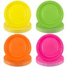 Pratos de papel Kochorie Neon descartáveis de 7 polegadas (72 peças)