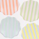 Pratos de papel Meri Meri Pastel Listrados (pacote com 8) Descartáveis