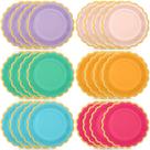 Pratos de papel Tiangrid Candy Color 23 cm 48 unidades para festa