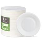 Pratos de papel Vplus 100% compostáveis de 6 polegadas, pacote 300 Pratos de papel Vplus 100% compostáveis de 6 polegadas, pacote 300