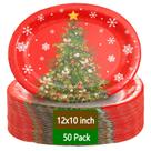 Pratos de papel WDF Christmas, pacote com 50, ovais, 25x30cm Pratos de papel WDF Christmas, pacote com 50, ovais, 25x30cm