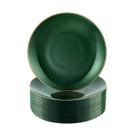 Pratos de plástico Bestluck 100 peças de ouro verde 18 cm para festa Pratos de plástico Bestluck 100 peças de ouro verde 18 cm para festa