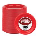 Pratos de plástico descartáveis FRAMO 15cm vermelhos (pacote 180)