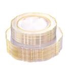 Pratos de plástico descartáveis WDF Baroque Clear Gold 100 unidades