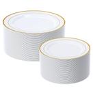 Pratos de plástico FOCUSLINE Gold, conjunto de 60 (30 para jantar, 25 cm, +30 para salada, 18 cm)