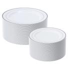 Pratos de plástico FOCUSLINE Silver Set 60 (30, jantar, 25 cm, 30, salada, 18 cm)