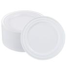 Pratos de plástico ISFANGCO Silver Rimmed White 50 unidades 26 cm