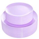 Pratos de plástico KIRE Purple descartáveis 60PCS para casamento