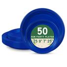 Pratos de plástico LANLISA 50 Royal Blue para festa com 25-9 e 25-7