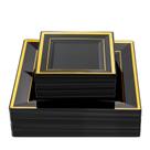 Pratos de plástico Liacere preto e dourado 100 unidades para 50 pessoas