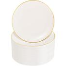 Pratos de plástico Nervure Ivory and Gold 19 cm 100 unidades
