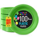 Pratos de plástico Party Solids, verde limão, 23 cm, pacote com 100