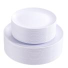 Pratos de plástico PULOTE 100PCS para festa de casamento descartável branca