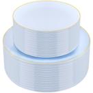 Pratos de plástico PULOTE descartáveis azuis claros 100PCS