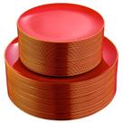 Pratos de plástico PULOTE Red descartáveis 100PCS para festas e casamentos