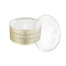 Pratos de plástico R-kay, pacote com 100, transparente, 18 cm com borda dourada