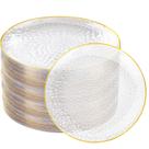 Pratos de plástico Rubtlamp 100 peças de ouro 25 cm de jantar em ouro transparente