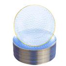 Pratos de plástico Rubtlamp Clear Blue Gold 18 cm 100 unidades