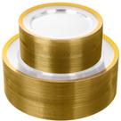 Pratos de plástico supernal Clear and Gold 120 unidades