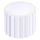 Pratos de plástico SUT 72 unidades de 19 cm brancos com acabamento dourado para festa de casamento