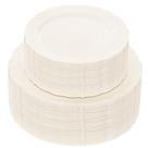Pratos de plástico U-QE Ivory 100 peças para festa com 50 jantares de 26 cm e 50 sobremesas de 19 cm