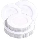 Pratos de plástico WDF Baroque White & Silver 60 unidades para festas Pratos de plástico WDF Baroque White & Silver 60 unidades para festas