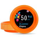 Pratos de plástico WELLIFE 9" Orange 50 unidades descartáveis