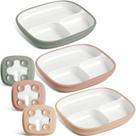 Pratos de porcelana para crianças Domensi, 3 conjuntos, 21 cm, sucção dividida