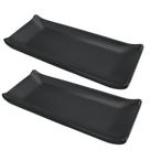 Pratos de servir Needzo em melamina preta fosca 22 x 10 cm, 2 unidades