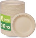 Pratos de sobremesa compostáveis GreenWorks 500 unidades de bagaço de 15 cm