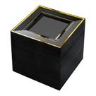 Pratos de sobremesa descartáveis BuCla Black com borda dourada 15 cm 100 unidades